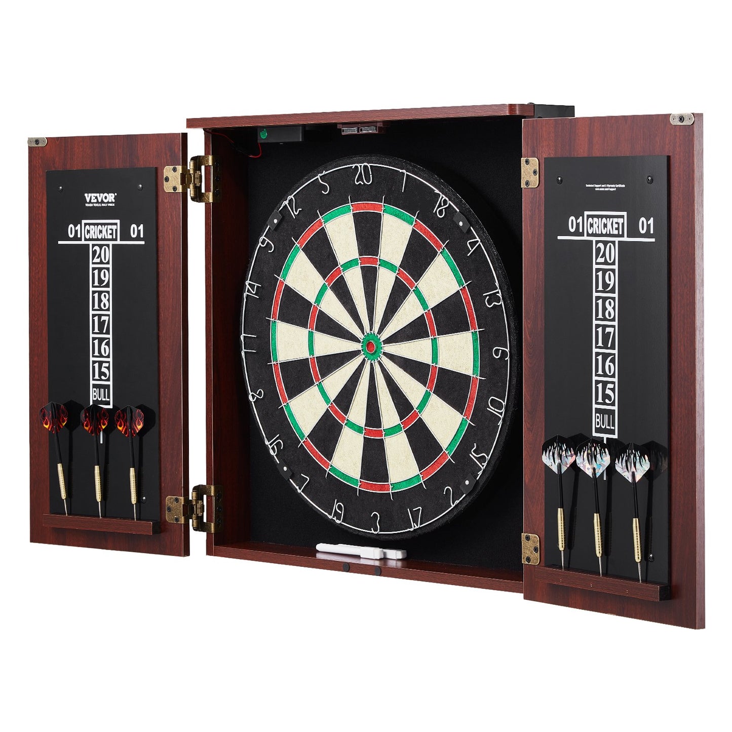 Dartboard and Cabinet Set Official Size Complete Accessory Steel Tip Dart V952-MJTZZXBSKJLEY5IZIV9