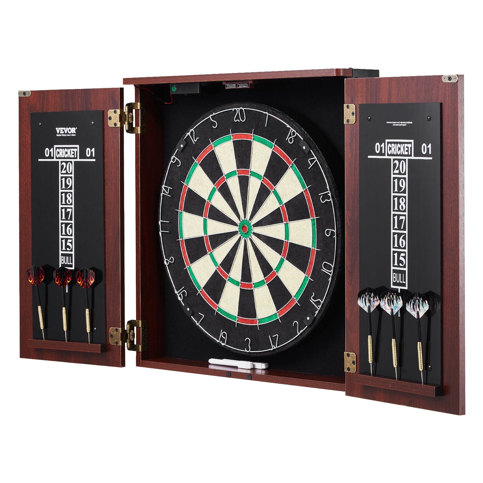 Dartboard and Cabinet Set Official Size Complete Accessory Steel Tip Dart V952-MJTZZXBSKJLEY5IZIV9