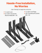 Gate Corner Brace Bracket, Anti Sag Gate Frame Hardware Kit, Gate Frame Brace Bracket with Latch Lock, Latch V952-MKZJXXKTZX1J7PBVNV0