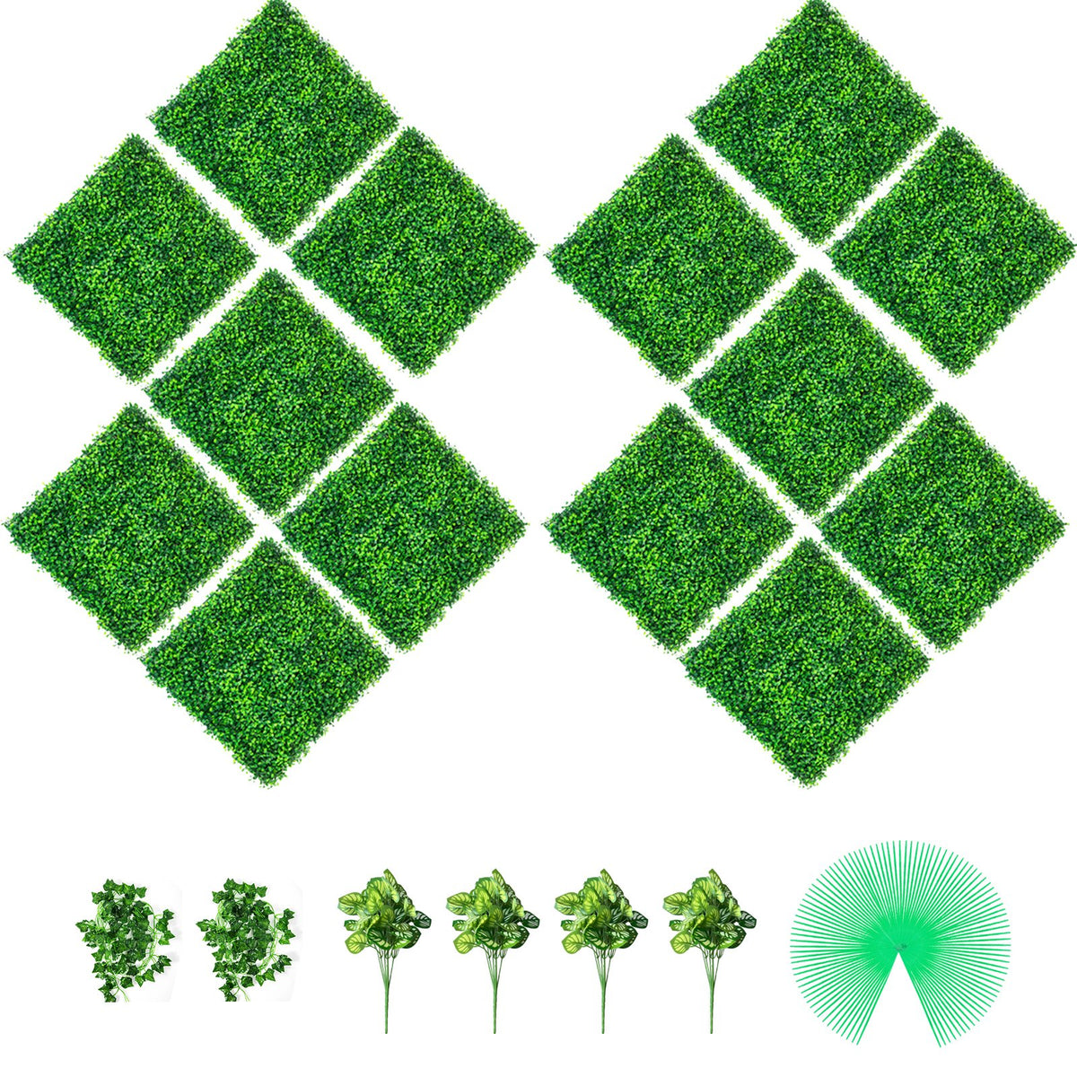 Artificial Boxwood Panels, 14 PCS50.8x50.8cmBoxwood Hedge Wall Panels, PE Artificial Grass Backdrop Wall 4 cm V952-ML202014PC400CM1WV0
