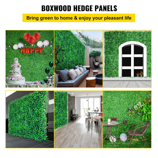 Artificial Boxwood Panels, 6 PCS50.8x50.8cmBoxwood Hedge Wall Panels, PE Artificial Grass Backdrop Wall 4 cm, V952-MLC20206PC400O5TNV0