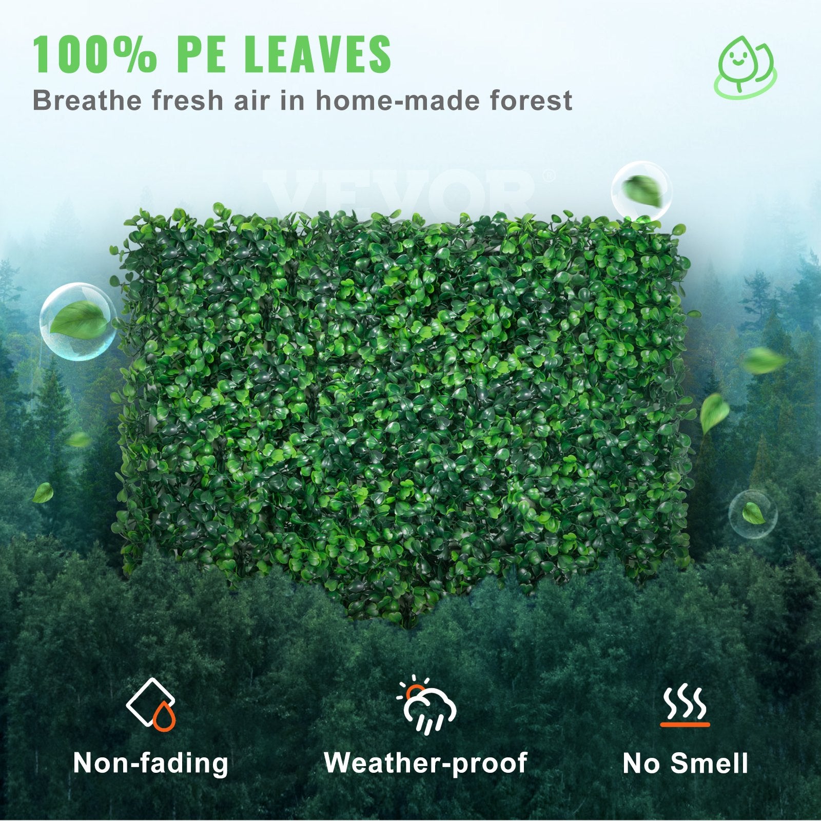 Artificial Boxwood Panel UV 12pcs Boxwood Hedge Wall Panels Artificial Grass Backdrop Wall 20X20" 4cm Green V952-MLCZWQ12PC20X2001V0