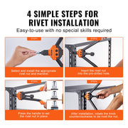 Rivet Nut Tool, 16" Rivnut Tool Kit with 13PCS Metric and SAE Mandrels, 186PCS Rivet Nuts, M3, M4, 10-24, M5, V952-MLMQWSBS16YC3FC0WV0