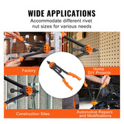 Rivet Nut Tool, 16" Rivnut Tool Kit with 13PCS Metric and SAE Mandrels, 186PCS Rivet Nuts, M3, M4, 10-24, M5, V952-MLMQWSBS16YC3FC0WV0