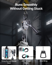 Manual Lever Chain Hoist, 1/4T 250KG Capacity Heavy Duty Come Along, 1.5M Lift G80 Alloy Steel Chain With V952-MNKSBHLHL14T5QFC1001V0