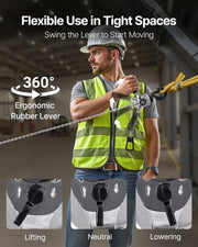 Manual Lever Chain Hoist, 1/4T 250KG Capacity Heavy Duty Come Along, 1.5M Lift G80 Alloy Steel Chain With V952-MNKSBHLHL14T5QFC1001V0