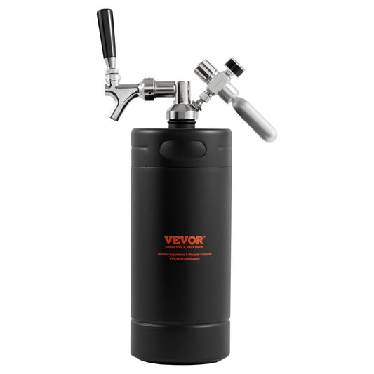 Beer Growler Tap System, 4L Mini Keg, 304 Stainless Steel Pressurized Beer Growler, Keg Growler with Pressure V952-MNPJTHSY128OZBCJQV0