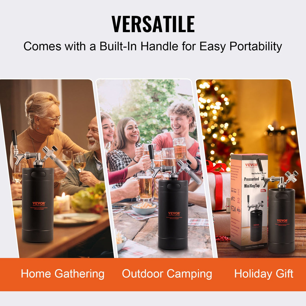 Beer Growler Tap System, 4L Mini Keg, 304 Stainless Steel Pressurized Beer Growler, Keg Growler with Pressure V952-MNPJTHSY128OZBCJQV0