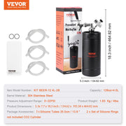 Beer Growler Tap System, 4L Mini Keg, 304 Stainless Steel Pressurized Beer Growler, Keg Growler with Pressure V952-MNPJTHSY128OZBCJQV0