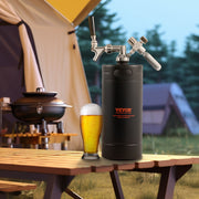 Beer Growler Tap System, 4L Mini Keg, 304 Stainless Steel Pressurized Beer Growler, Keg Growler with Pressure V952-MNPJTHSY128OZBCJQV0