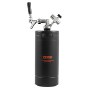Beer Growler Tap System, 4L Mini Keg, 304 Stainless Steel Pressurized Beer Growler, Keg Growler with Pressure V952-MNPJTHSY128OZBCJQV0
