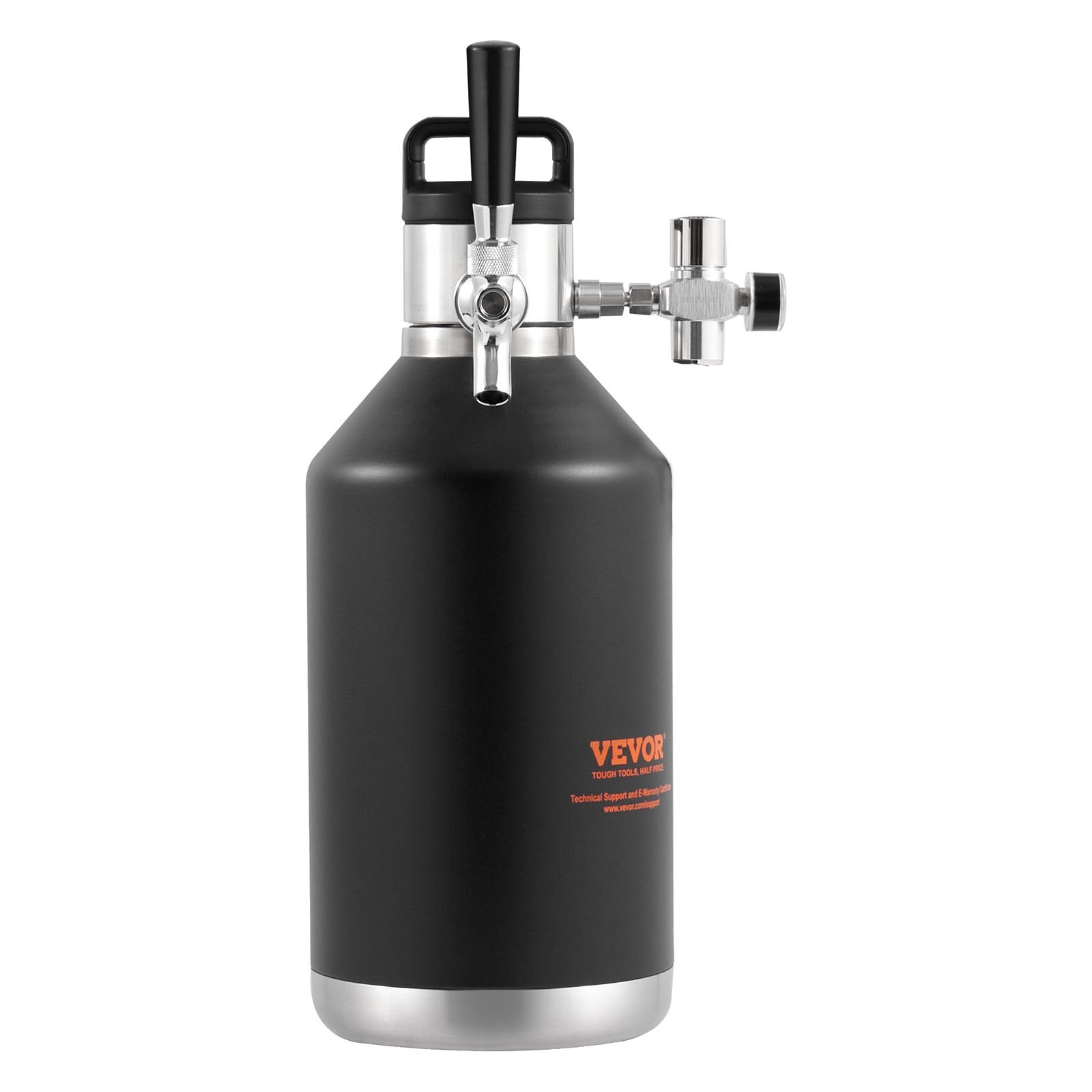Beer Growler Tap System, 4L Mini Keg, 304 Stainless Steel Pressurized Beer Growler, Keg Growler with Pressure V952-MNPJTHSY128OZG02SV0