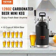 Beer Growler Tap System, 4L Mini Keg, 304 Stainless Steel Pressurized Beer Growler, Keg Growler with Pressure V952-MNPJTHSY128OZG02SV0