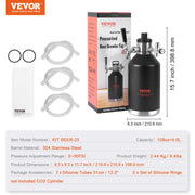 Beer Growler Tap System, 4L Mini Keg, 304 Stainless Steel Pressurized Beer Growler, Keg Growler with Pressure V952-MNPJTHSY128OZG02SV0