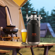 Beer Growler Tap System, 4L Mini Keg, 304 Stainless Steel Pressurized Beer Growler, Keg Growler with Pressure V952-MNPJTHSY128OZG02SV0