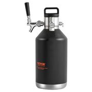 Beer Growler Tap System, 4L Mini Keg, 304 Stainless Steel Pressurized Beer Growler, Keg Growler with Pressure V952-MNPJTHSY128OZG02SV0