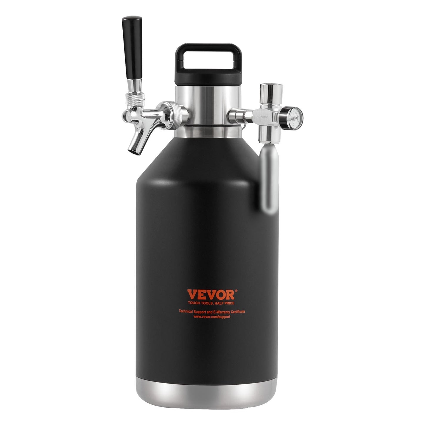 Beer Growler Tap System, 4L Mini Keg, 304 Stainless Steel Pressurized Beer Growler, Keg Growler with Pressure V952-MNPJTHSY128OZG02SV0