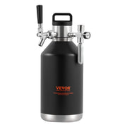 Beer Growler Tap System, 4L Mini Keg, 304 Stainless Steel Pressurized Beer Growler, Keg Growler with Pressure V952-MNPJTHSY128OZG02SV0