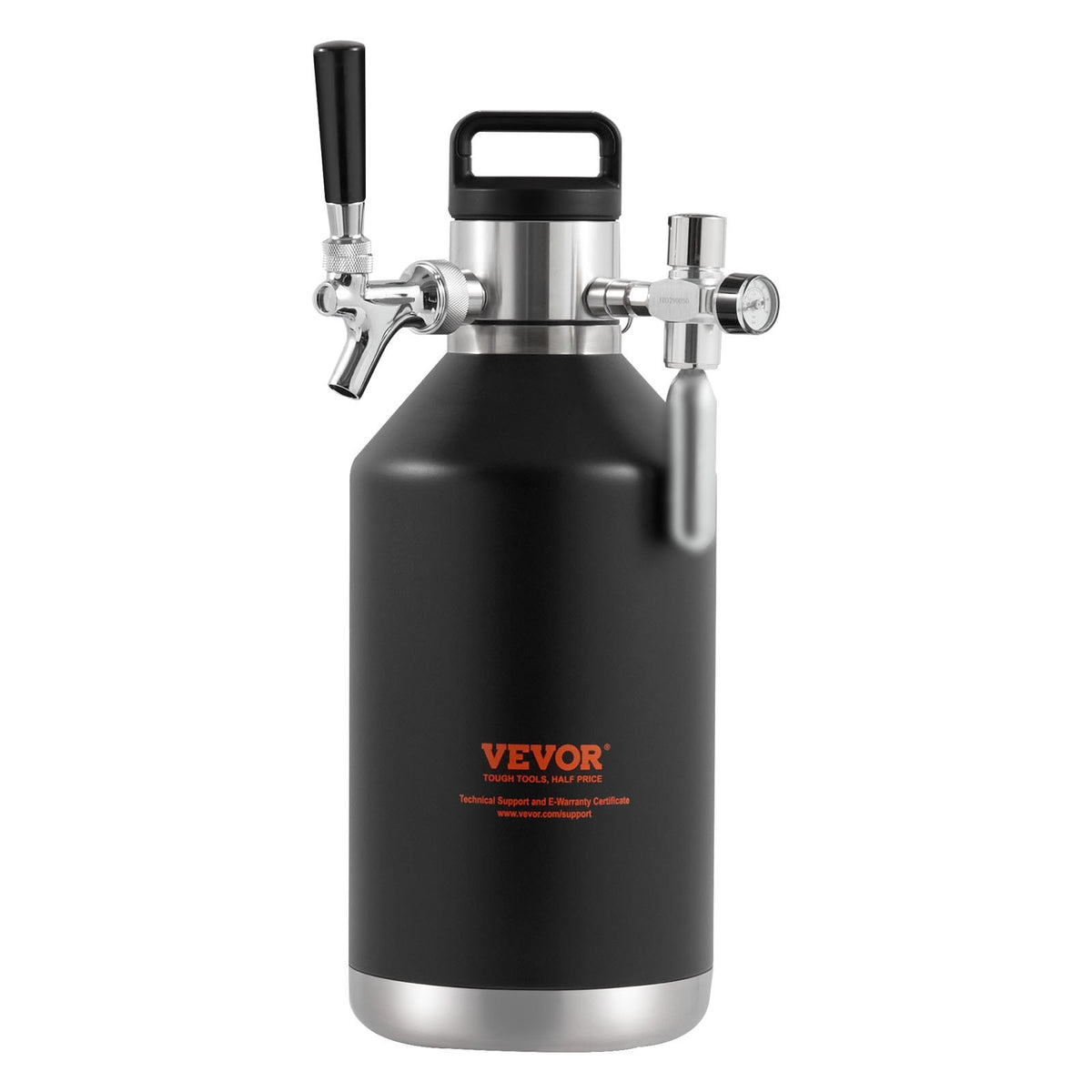 Beer Growler Tap System, 4L Mini Keg, 304 Stainless Steel Pressurized Beer Growler, Keg Growler with Pressure V952-MNPJTHSY128OZG02SV0