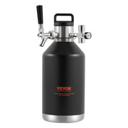 Beer Growler Tap System, 4L Mini Keg, 304 Stainless Steel Pressurized Beer Growler, Keg Growler with Pressure V952-MNPJTHSY128OZG02SV0