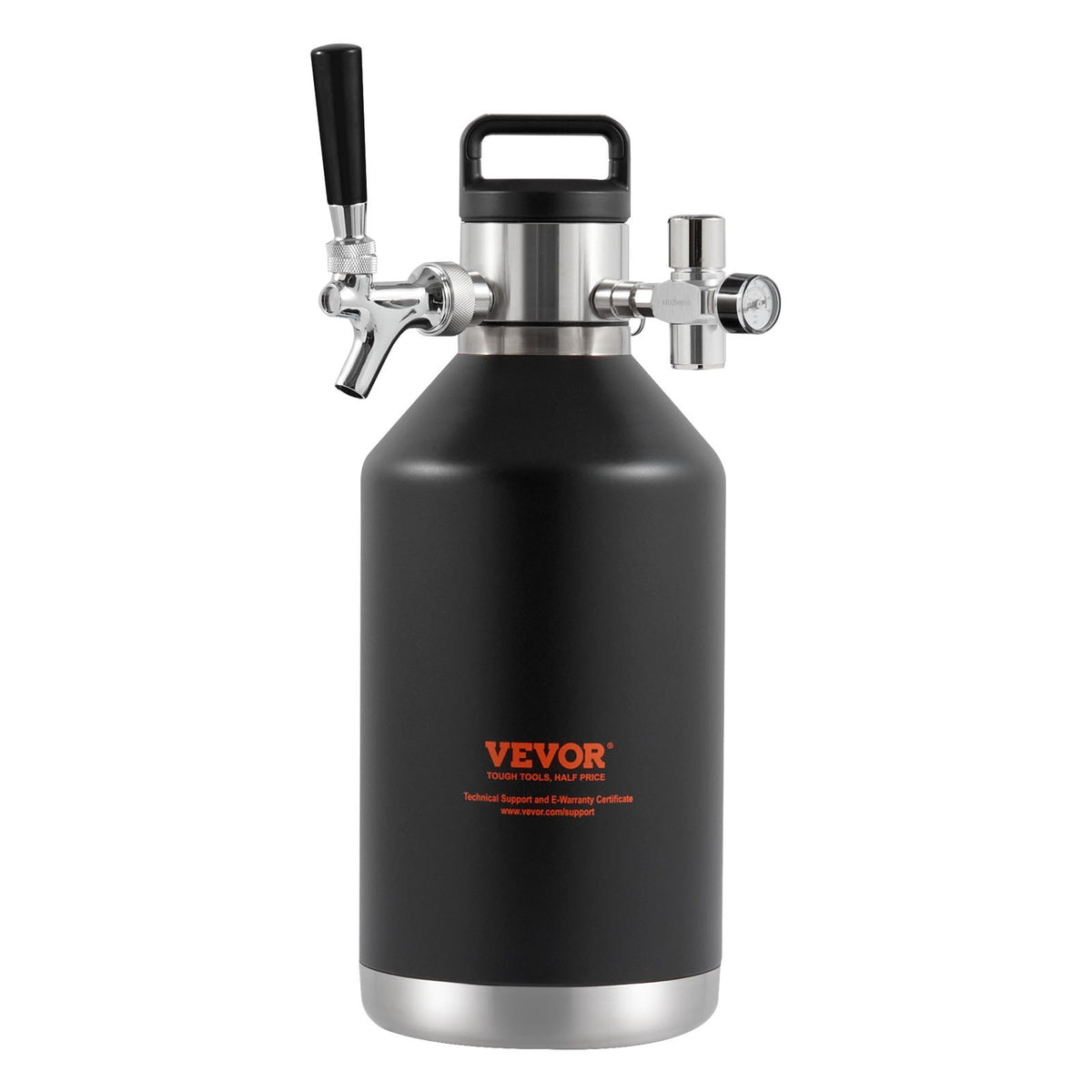 Beer Growler Tap System, 4L Mini Keg, 304 Stainless Steel Pressurized Beer Growler, Keg Growler with Pressure V952-MNPJTHSY128OZG02SV0