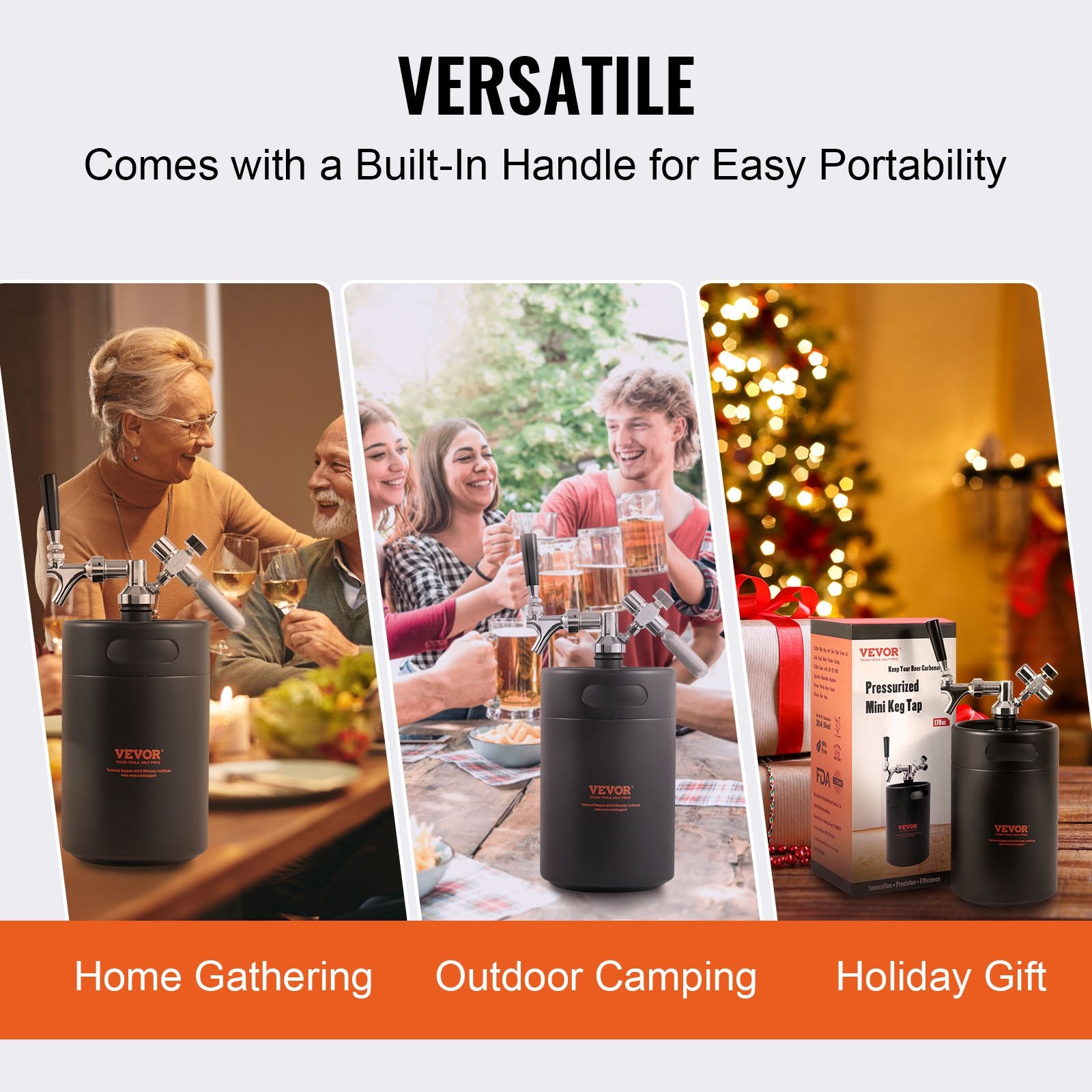 Beer Growler Tap System, 5L Mini Keg, 304 Stainless Steel Pressurized Beer Growler, Keg Growler with Pressure V952-MNPJTHSY170OZOM8VV0