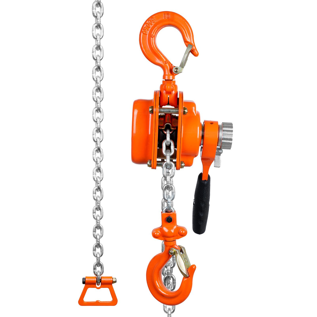 Manual Lever Chain Hoist, 1/2 Ton 1100 lbs Capacity 10 FT Come Along, G80 Galvanized Carbon Steel with Weston V952-MNSBHL12T10FTJ83GV0