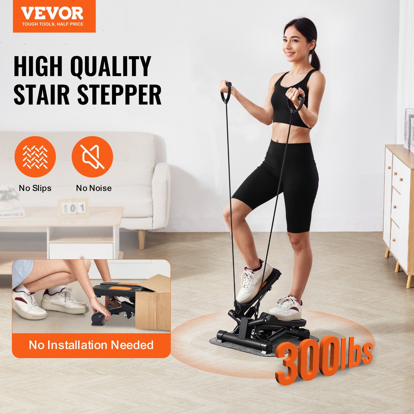Stair Stepper for Exercise at Home Mini Twist Stepper Resistance Band V952-MNTBJWSBBSNZ7GEQMV9