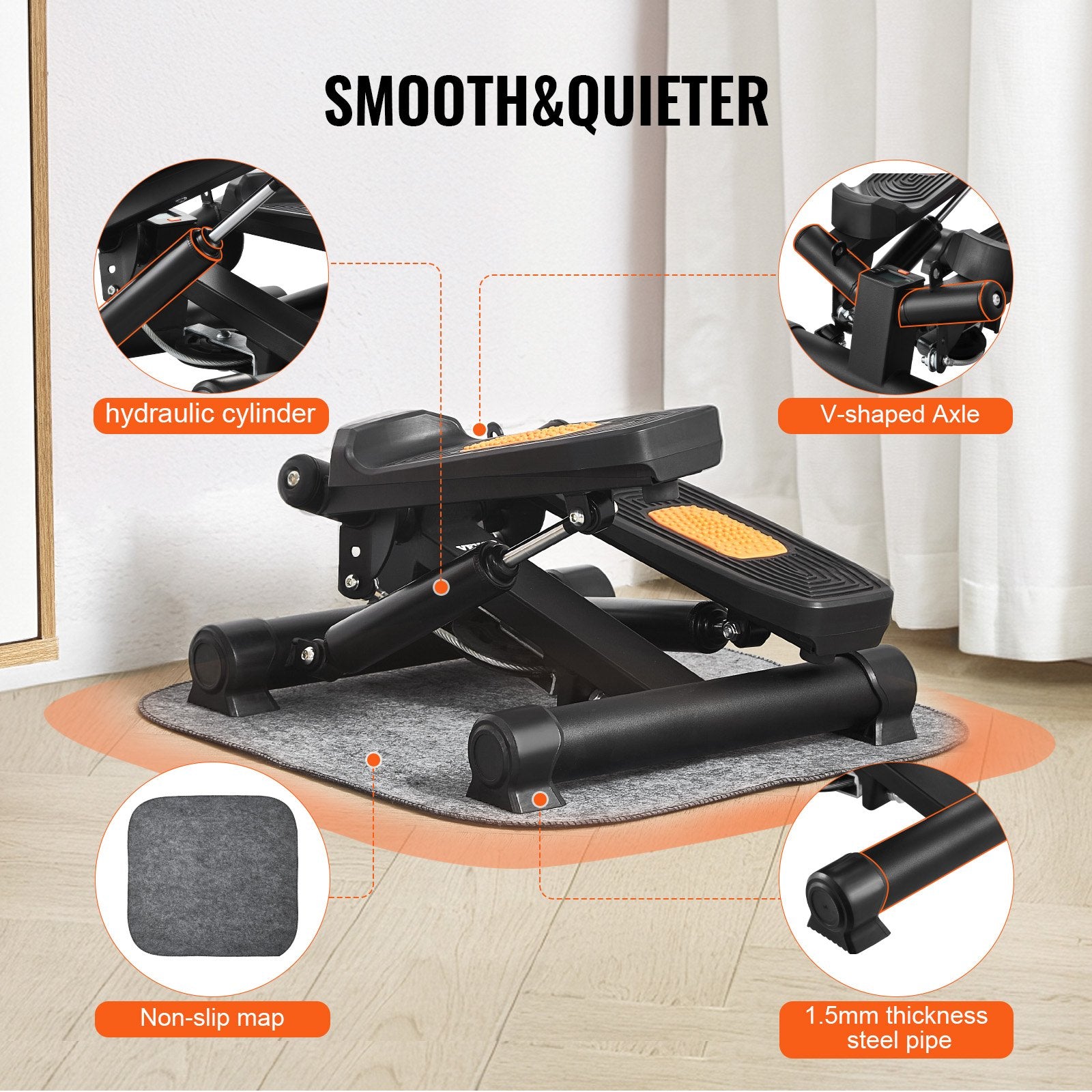 Stair Stepper for Exercise at Home Mini Twist Stepper Resistance Band V952-MNTBJWSBBSNZ7GEQMV9