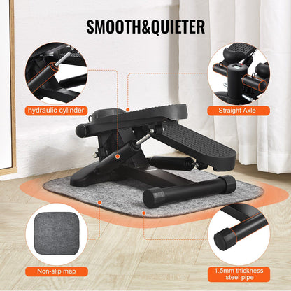 Stair Stepper, Mini Stepper for Exercise at Home, Hydraulic Fitness Stepper with Resistance Bands, Full Body V952-MNTBJWSBBSSX4567IV9