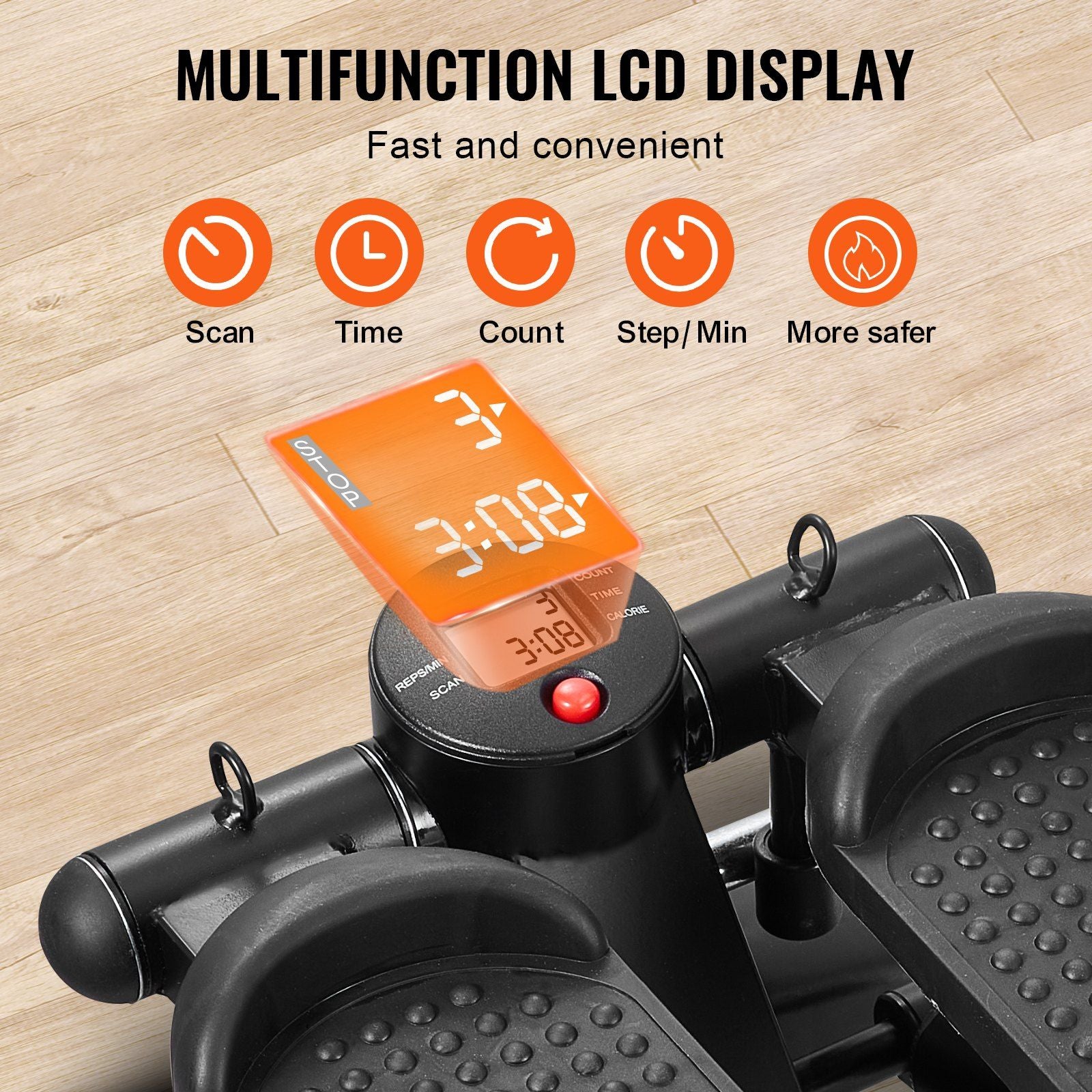 Stair Stepper, Mini Stepper for Exercise at Home, Hydraulic Fitness Stepper with Resistance Bands, Full Body V952-MNTBJWSBBSSX4567IV9