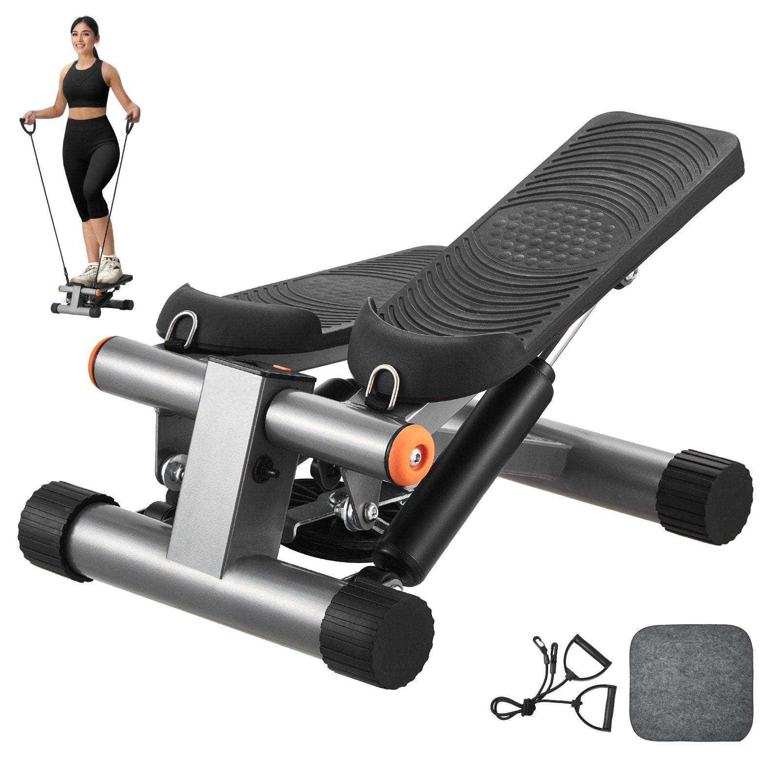 Stair Stepper for Exercise at Home Mini Stepper with Resistance Band V952-MNTBJWSBBSSXXRAYZV9