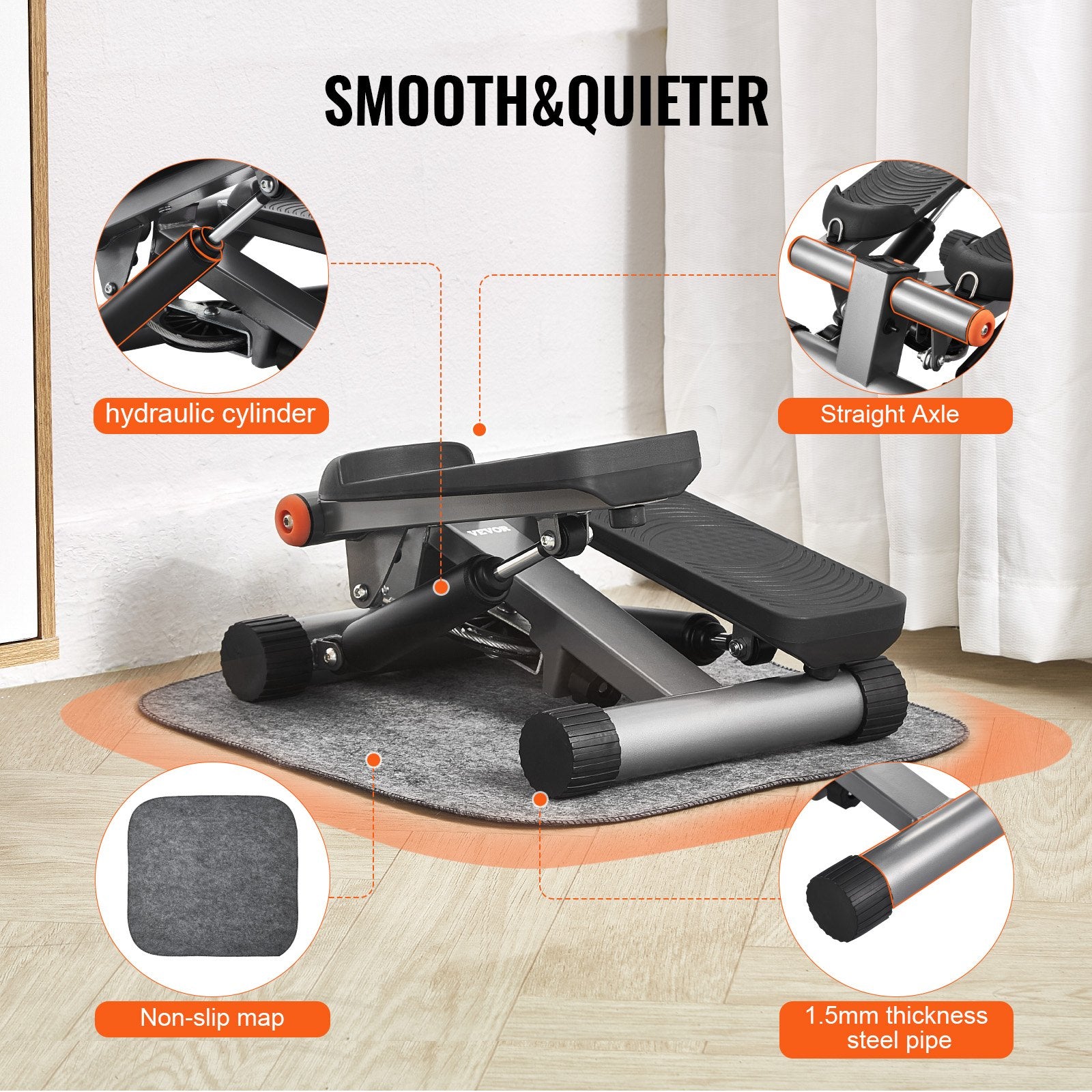 Stair Stepper for Exercise at Home Mini Stepper with Resistance Band V952-MNTBJWSBBSSXXRAYZV9
