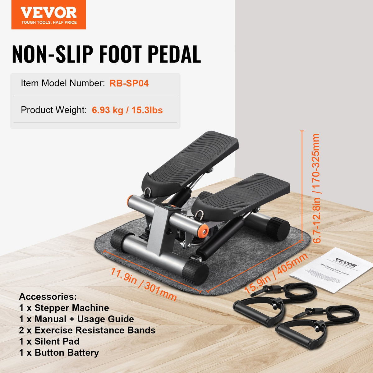 Stair Stepper for Exercise at Home Mini Stepper with Resistance Band V952-MNTBJWSBBSSXXRAYZV9