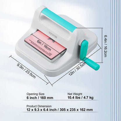 Manual Die Cutting Embossing Machine 6" Opening For Art Craft Scrapbooking V952-MQJSD6FTS94NQZ89KV0
