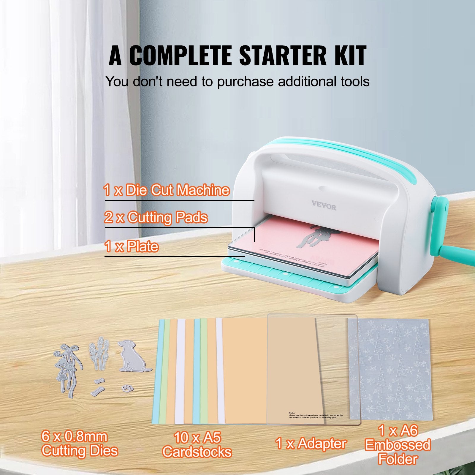 Manual Die Cutting Embossing Machine 9" Opening For Art Craft Scrapbooking V952-MQJSD960VRXLW605AV0