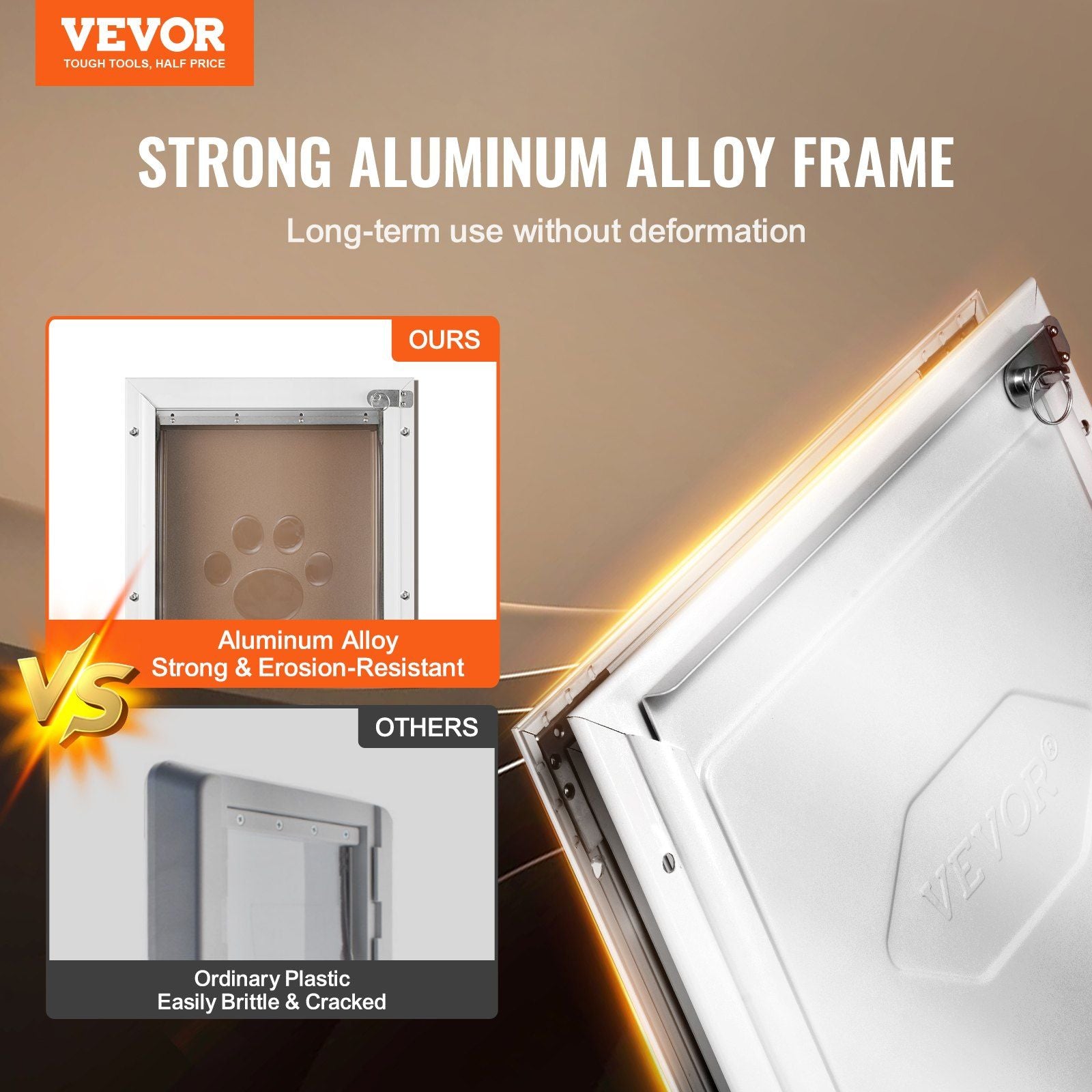 Pet Door, 21 x 30.3 cm Aluminum Frame with Lock and Flap System, Weatherproof Doggy Door, Easy to Install in V952-MSCWMSMLHJ1PTQA4NV0