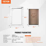 Pet Door, 21 x 30.3 cm Aluminum Frame with Lock and Flap System, Weatherproof Doggy Door, Easy to Install in V952-MSCWMSMLHJ1PTQA4NV0