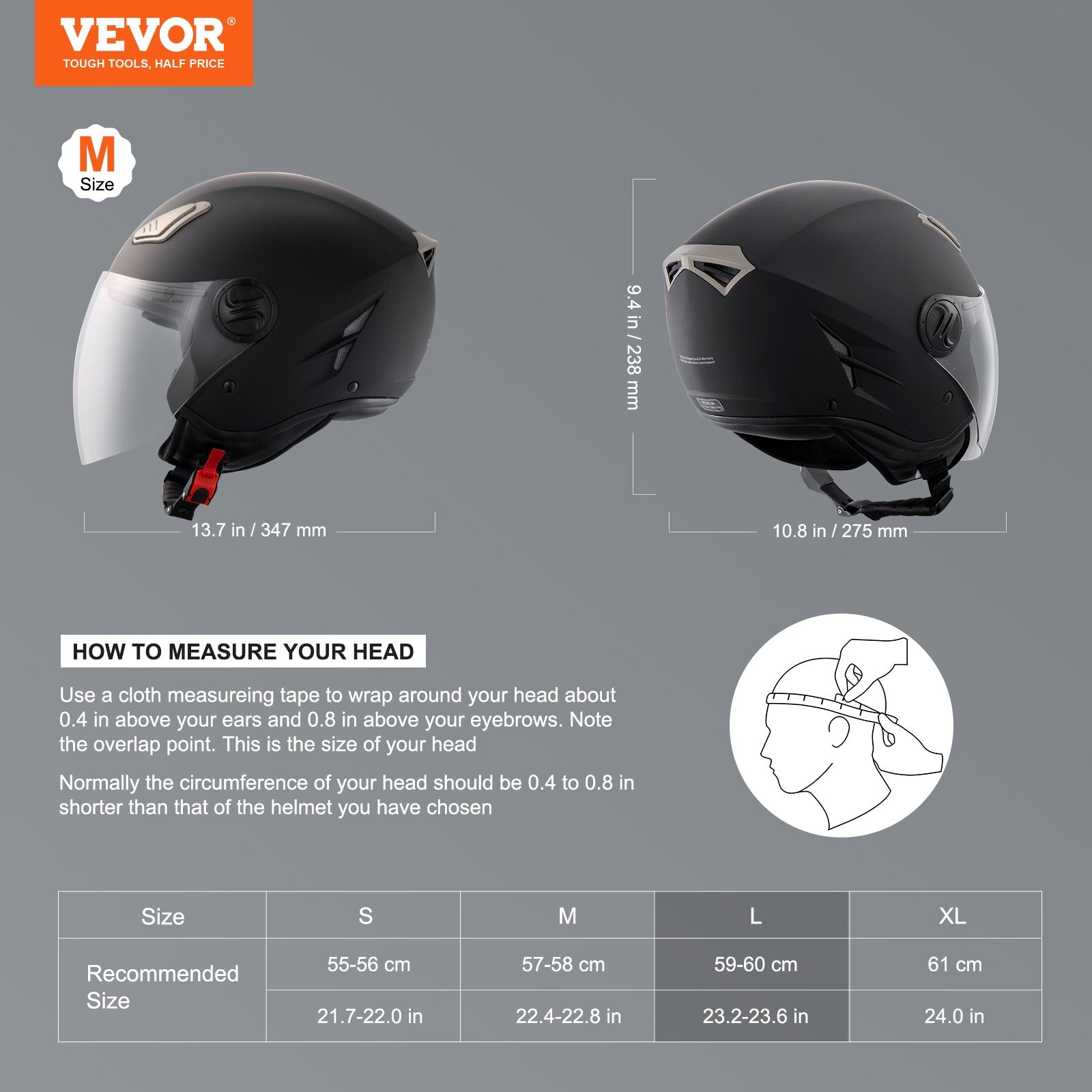 3/4-Face Motorcycle Helmet Motocross Helmet with Bluetooth Communication V952-MTC34KOZBLMHWFVY2V0