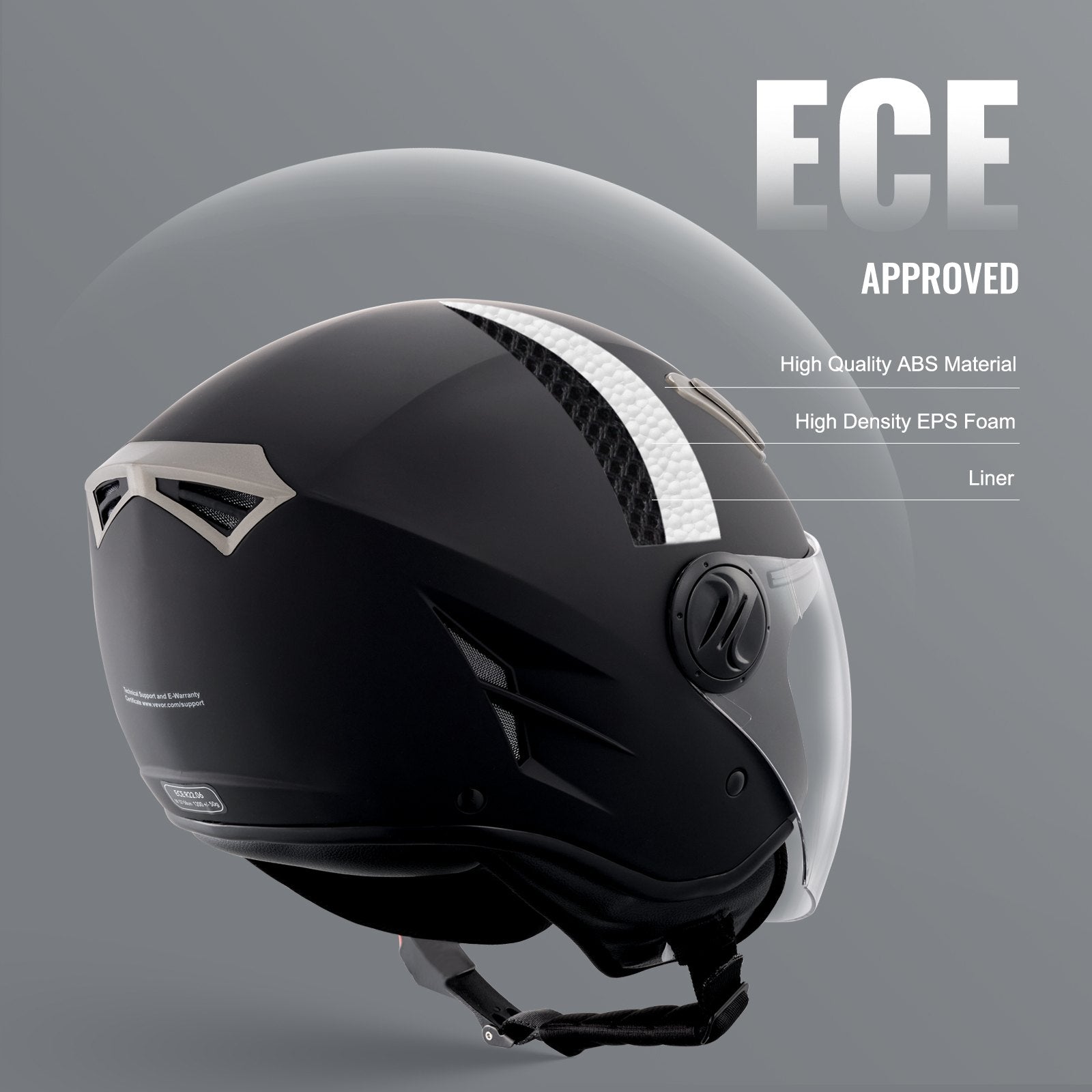 3/4-Face Motorcycle Helmet Motocross Helmet with Bluetooth Communication V952-MTC34KOZBLMHWFVY2V0