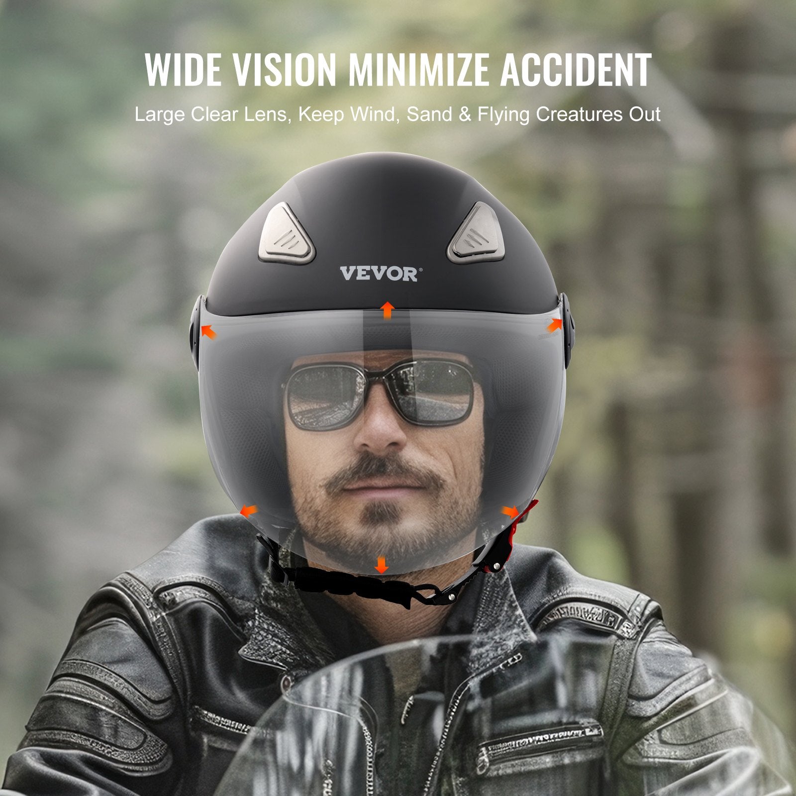 3/4-Face Motorcycle Helmet Motocross Helmet with Bluetooth Communication V952-MTC34KOZBMMHSGXVFV0