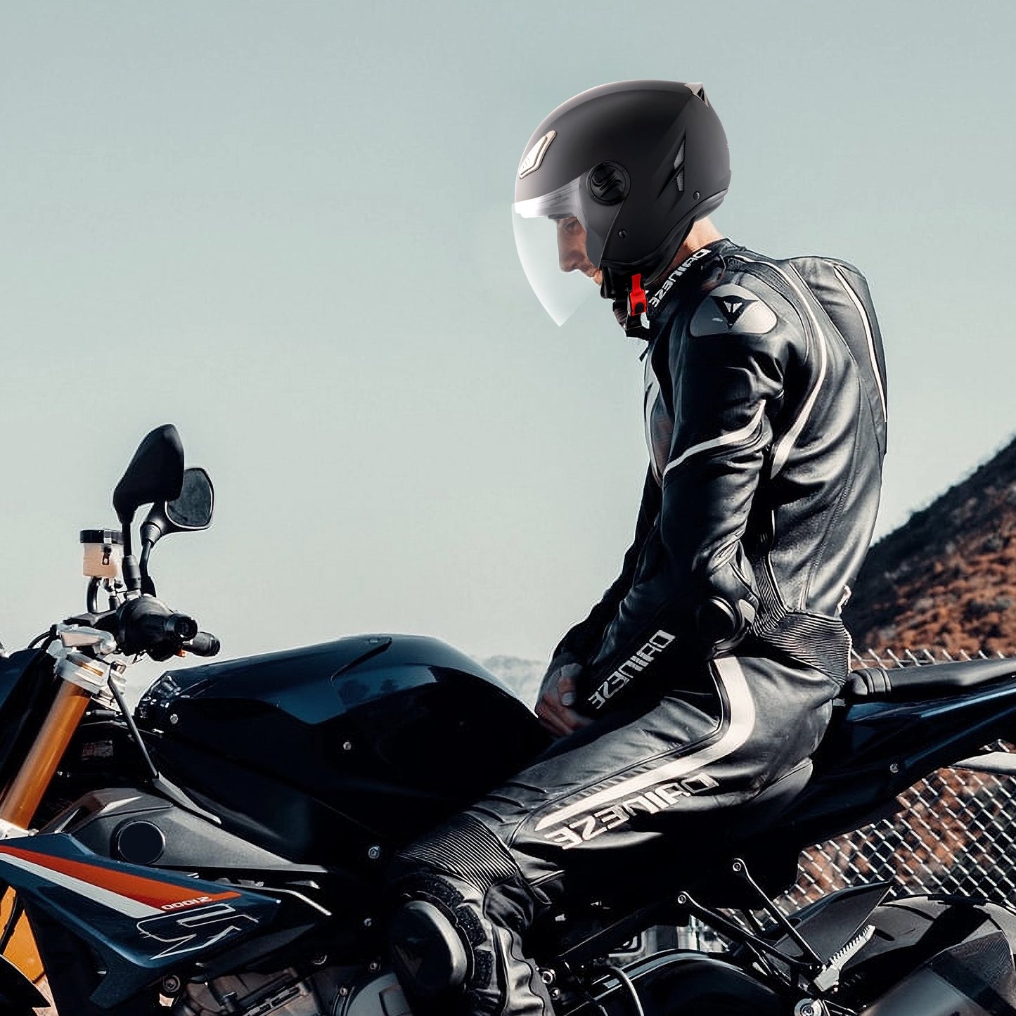 3/4-Face Motorcycle Helmet Motocross Helmet with Bluetooth Communication V952-MTC34KOZBMMHSGXVFV0