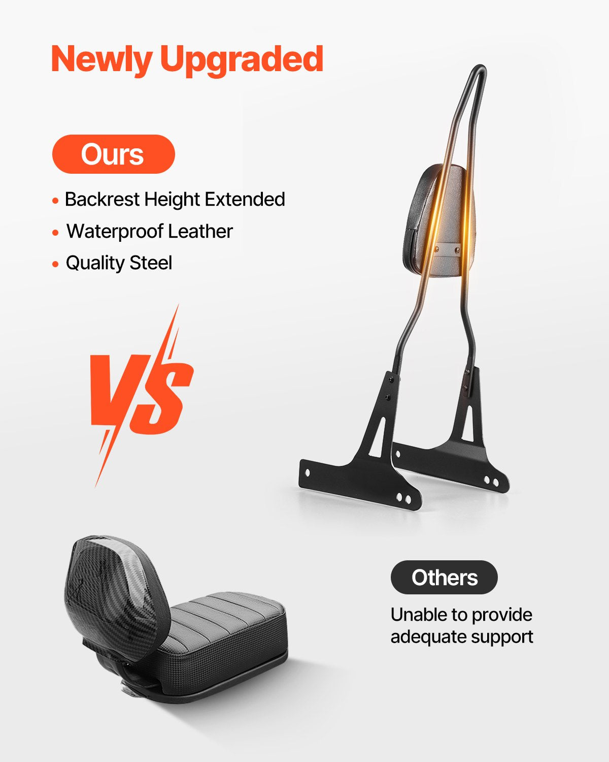 Motorcycle Backrest Sissy Bar, Compatible With Harley-Davidson Dyna Street Glide Road Glide Road King, 730mm V952-MTCCKKBJDKBJF2LB4V0