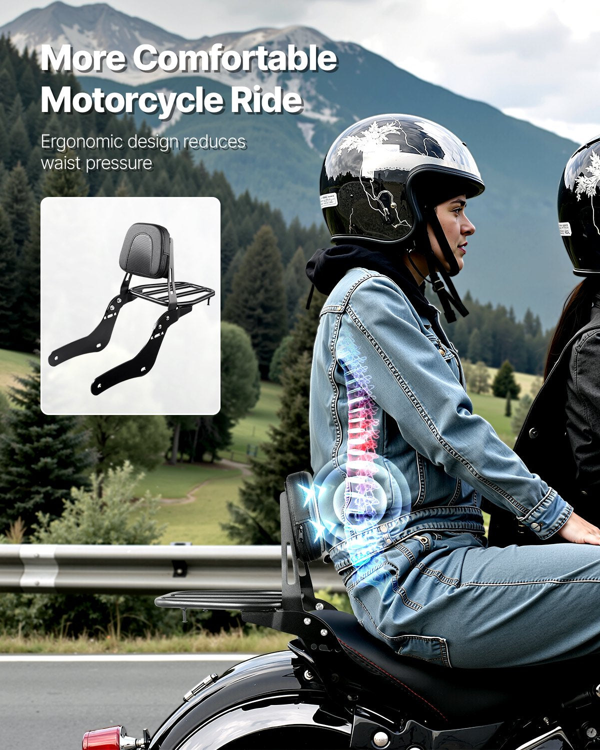 Motorcycle Backrest Sissy Bar with Luggage Rack for Honda Rebel 2017-2022 V952-MTCCKKBJKBJXCCZ95V0