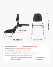 Motorcycle Backrest Sissy Bar with Luggage Rack for Honda Rebel 2017-2022 V952-MTCCKKBJKBJXCCZ95V0