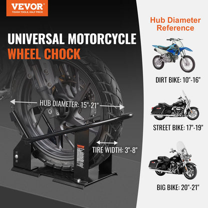 Motorcycle Wheel Chock, 816.5 kg Capacity Wheel Cradle Holder, Heavy-duty Steel Motorcycle Front Wheel Stand V952-MTCLDKCSKDHS3J9BTV0