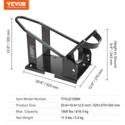 Motorcycle Wheel Chock, 816.5 kg Capacity Wheel Cradle Holder, Heavy-duty Steel Motorcycle Front Wheel Stand V952-MTCLDKCSKDHS3J9BTV0