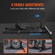 Motorcycle Wheel Chock Upright, 816.5 kg Capacity, Heavy-duty Steel Motorcycle Front Wheel Stand with 6 V952-MTCLDLZSKDHS2OLR1V0