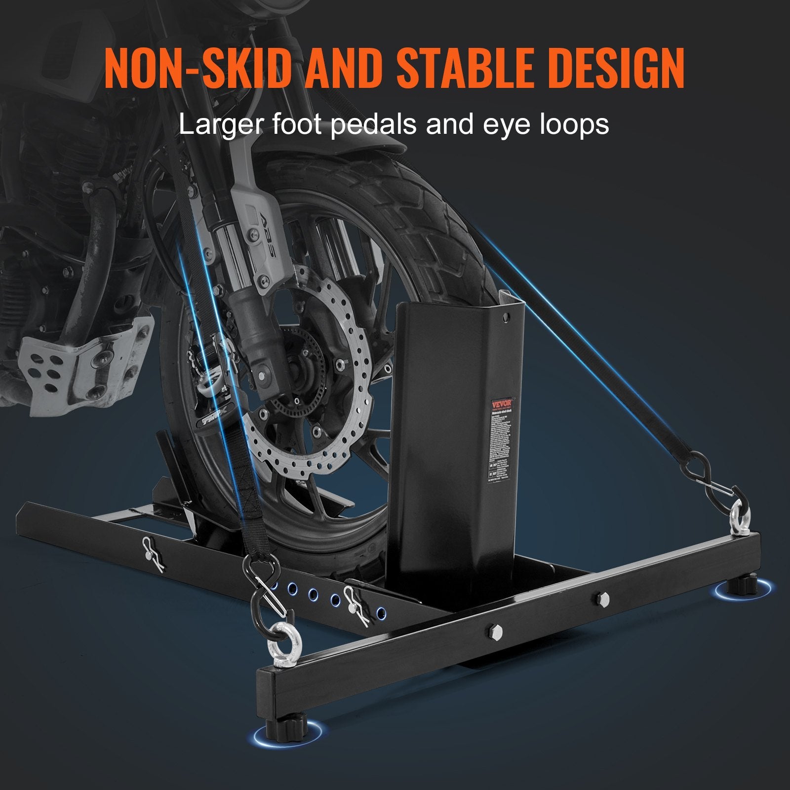 Motorcycle Wheel Chock Upright, 816.5 kg Capacity, Heavy-duty Steel Motorcycle Front Wheel Stand with 6 V952-MTCLDLZSKDHS2OLR1V0