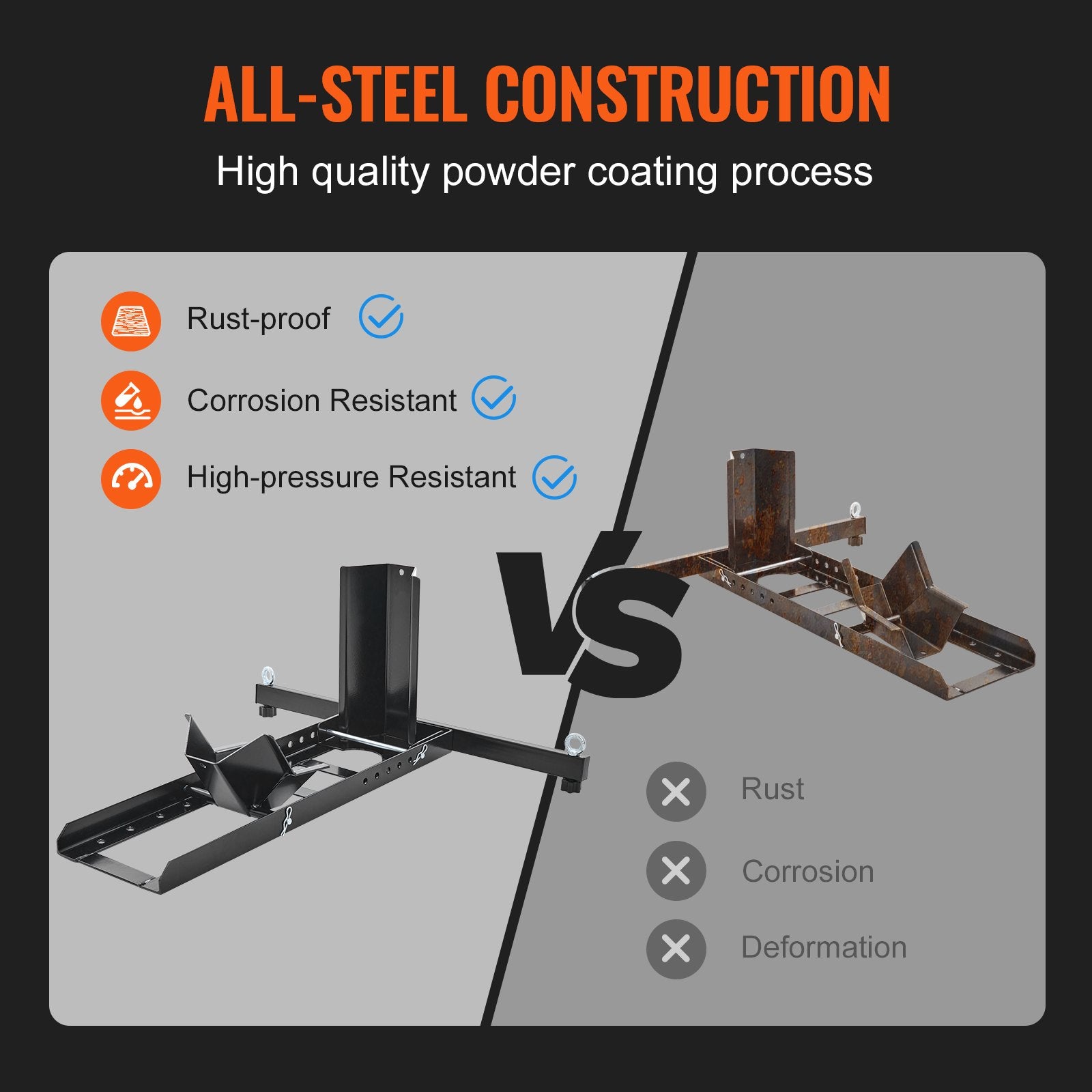 Motorcycle Wheel Chock Upright, 816.5 kg Capacity, Heavy-duty Steel Motorcycle Front Wheel Stand with 6 V952-MTCLDLZSKDHS2OLR1V0